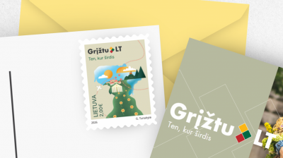 Išleidžiamas naujas pašto ženklas „Grįžtu LT – ten, kur širdis“
