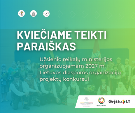 Kvietimas teikti paraiškas Lietuvos diasporos organizacijų projektų konkursui